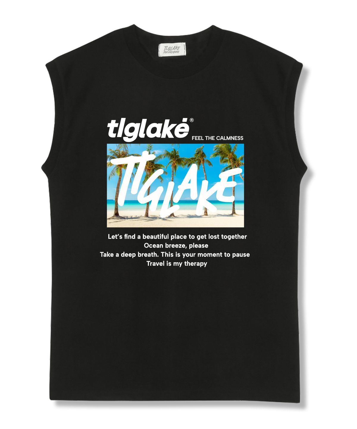 티글레이크(TI.GLAKE) 베케이션 오버핏 나시 티셔츠 블랙