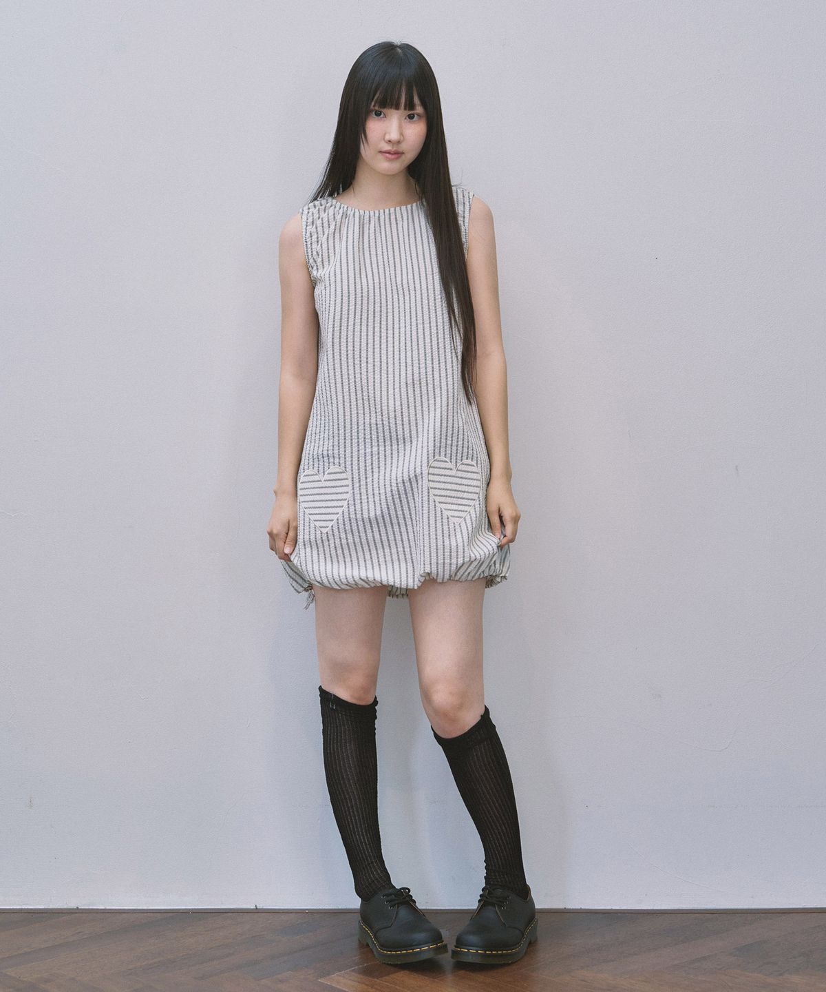 키지코(KIJIKO) ke801-String Sleeveless Dress Cream Black - 사이즈 & 후기 | 무신사