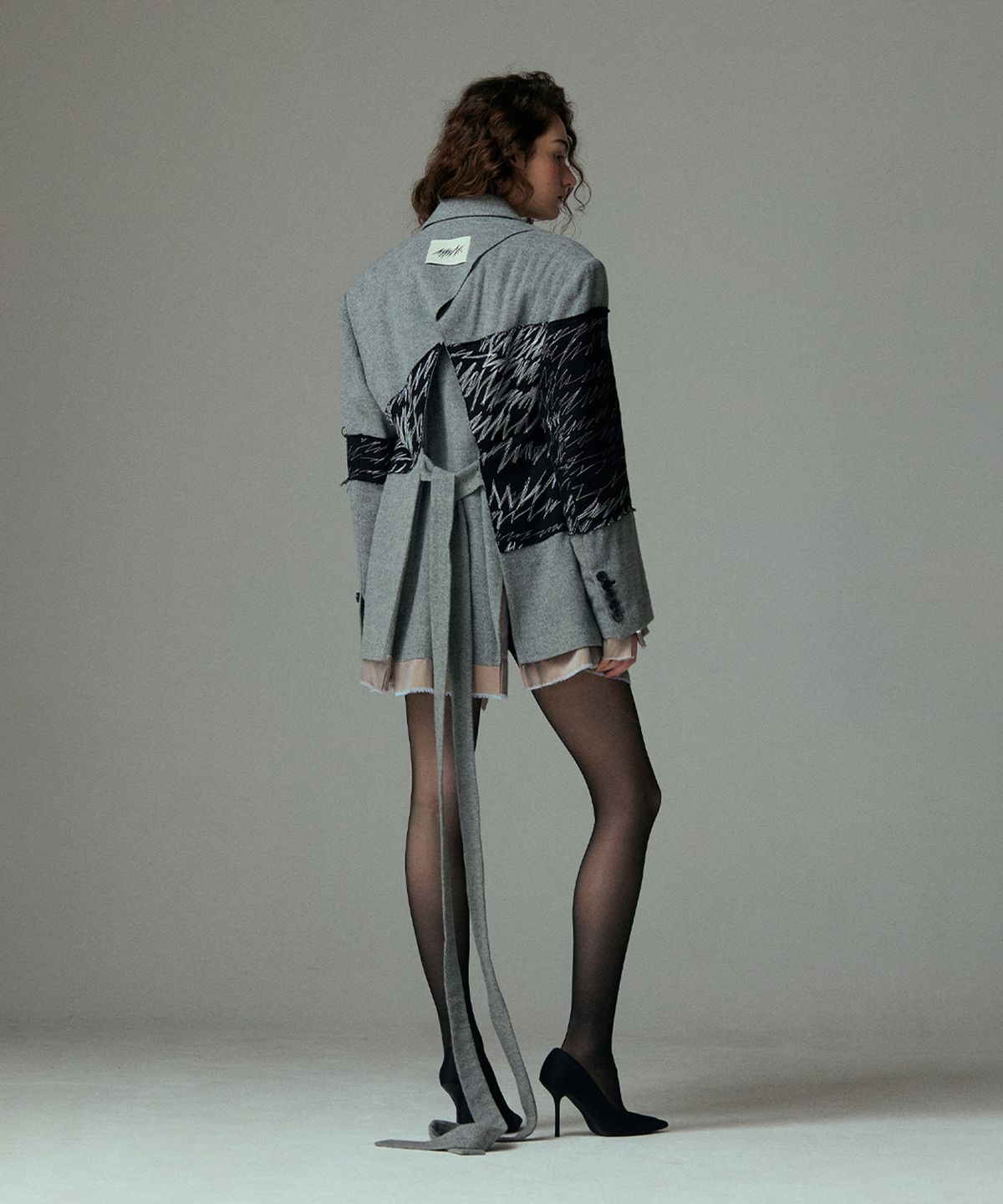 므아므(MMAM) Stitch patchwork blazer