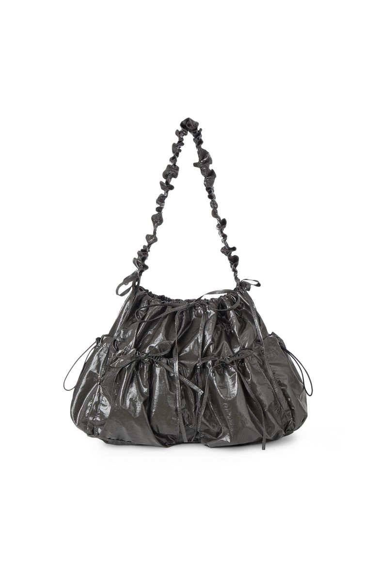 DEINET COATING SHIRRING BAG IN CHARCOAL