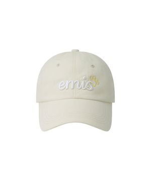 LETTERING LOGO BALL CAP-IVORY