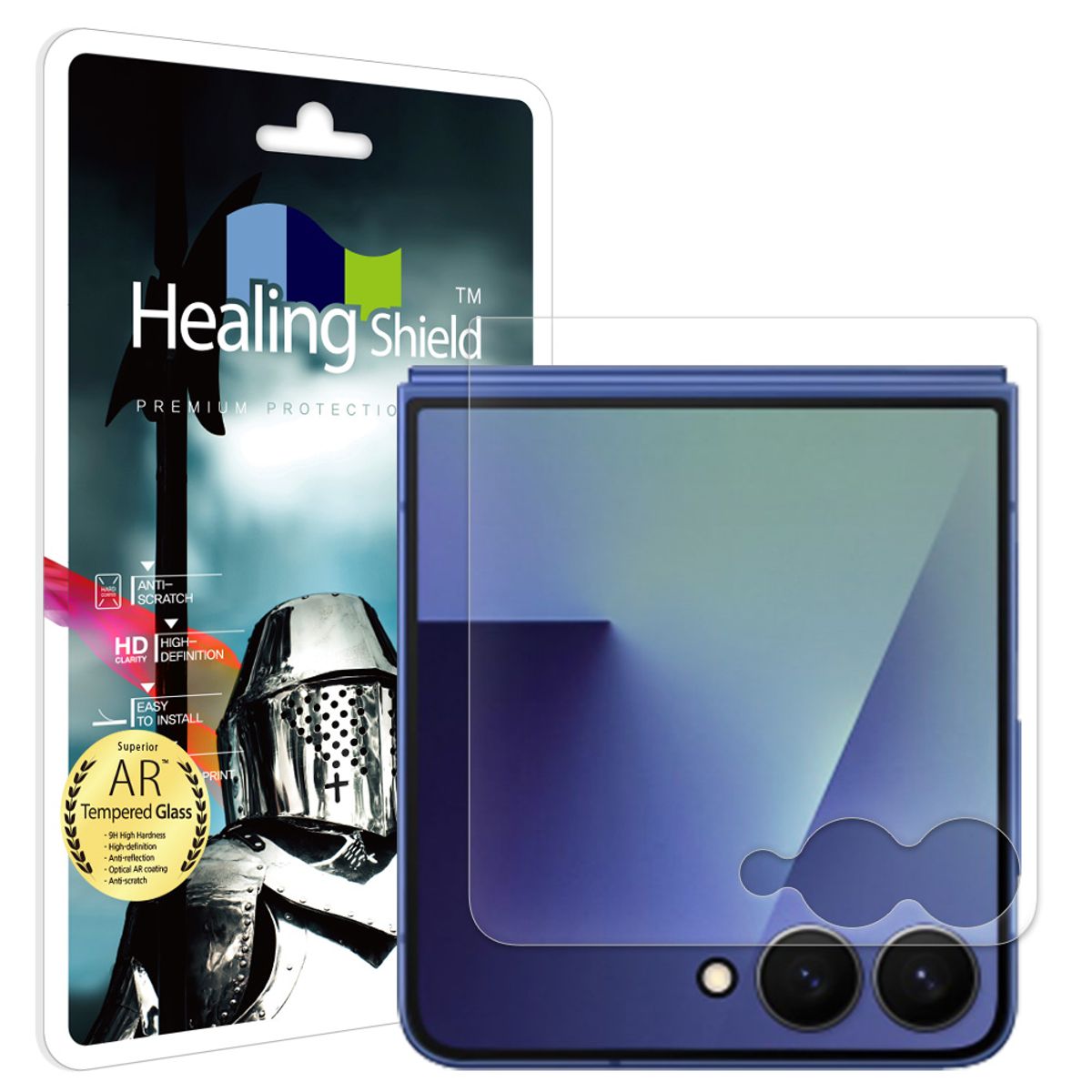 힐링쉴드(HEALINGSHIELD) 갤럭시 Z플립7 AR 고화질 외부액정 강화유리필름 1매