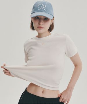 디어 심볼 더블 레이어드 티셔츠 (베이지)