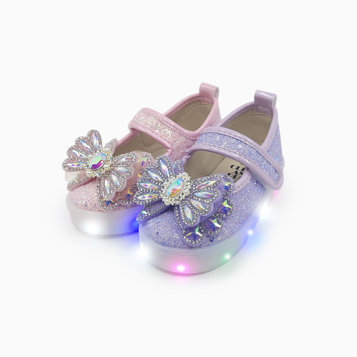 베이비솔(BABYSOLE) 크리스탈리본LED메리제인