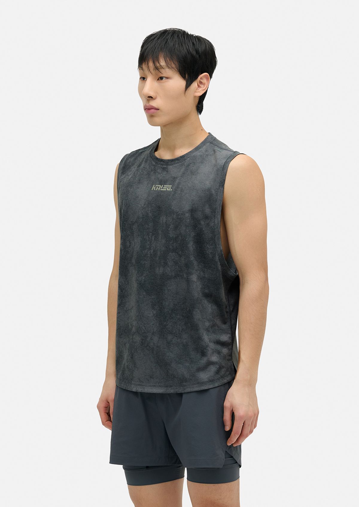 칼렉(KALEG) 그라운드 브레이커 와이드 머슬 탱크 남성 (다크 그레이)