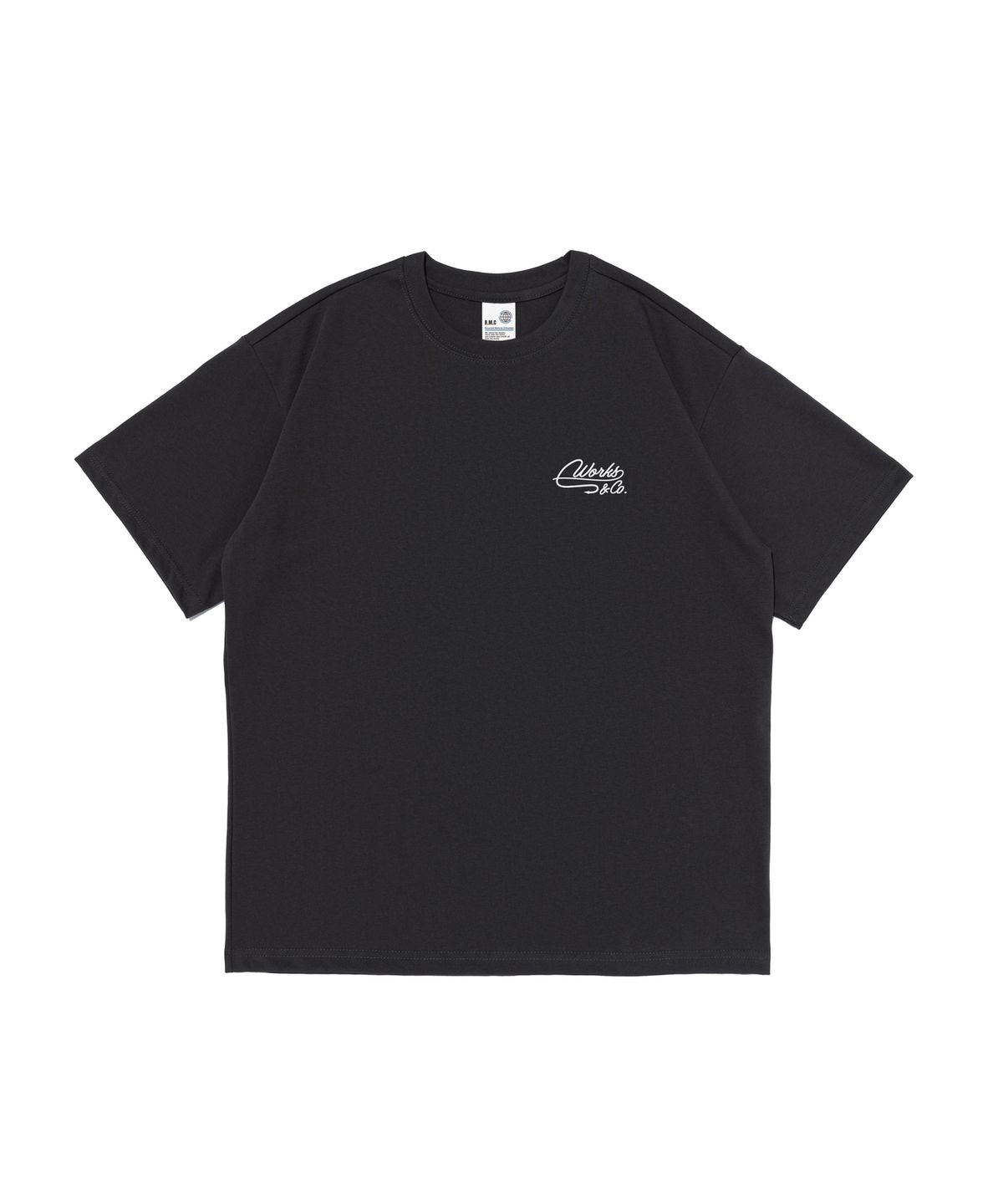 웍스앤코(WORKS & CO.) 후크 앤 피슁 반팔티셔츠 (차콜)