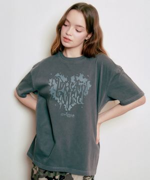 Hollysheesh Dreamist Heart 피그먼트 오버핏 반팔 티셔츠_6 COL (크롭 포함)