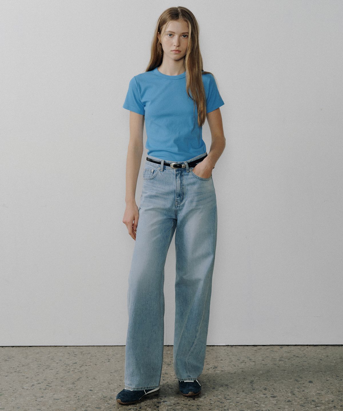 오떼뜨(OCTETTE) BLUE DIAGONAL SEAM DENIM