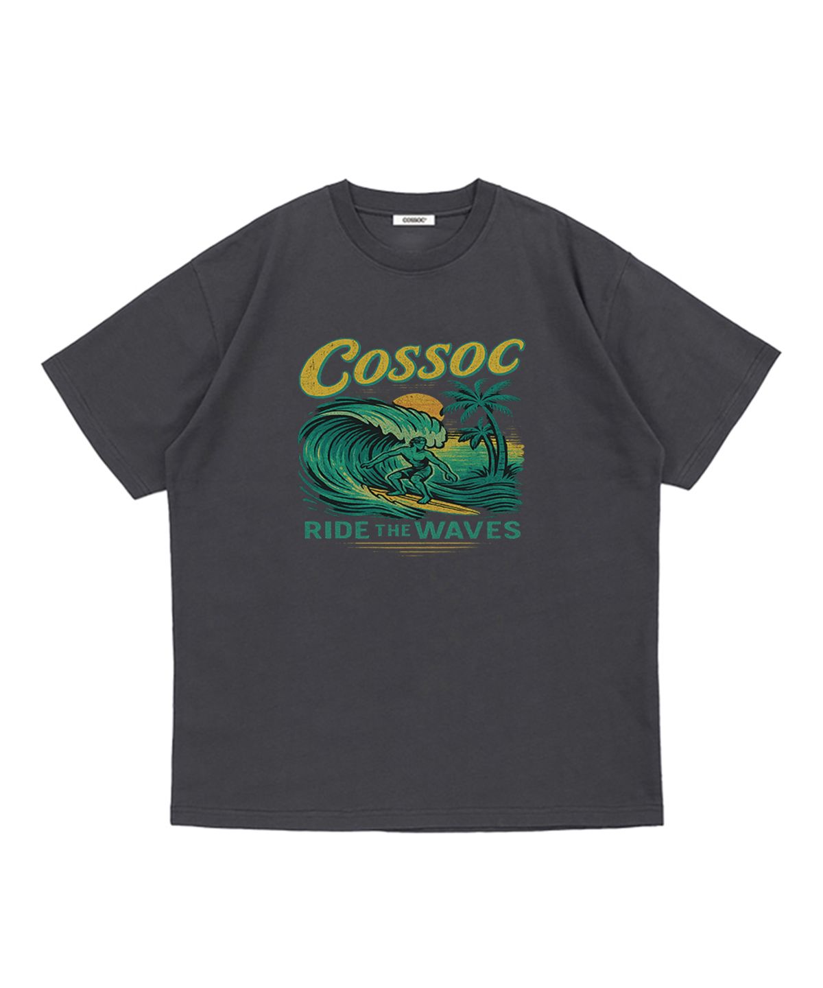코소(COSO) 라이드 더 웨이브 반팔 티셔츠 (CHARCOAL)