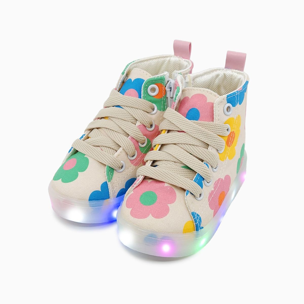 베이비솔(BABYSOLE) 베이지블룸LED운동화