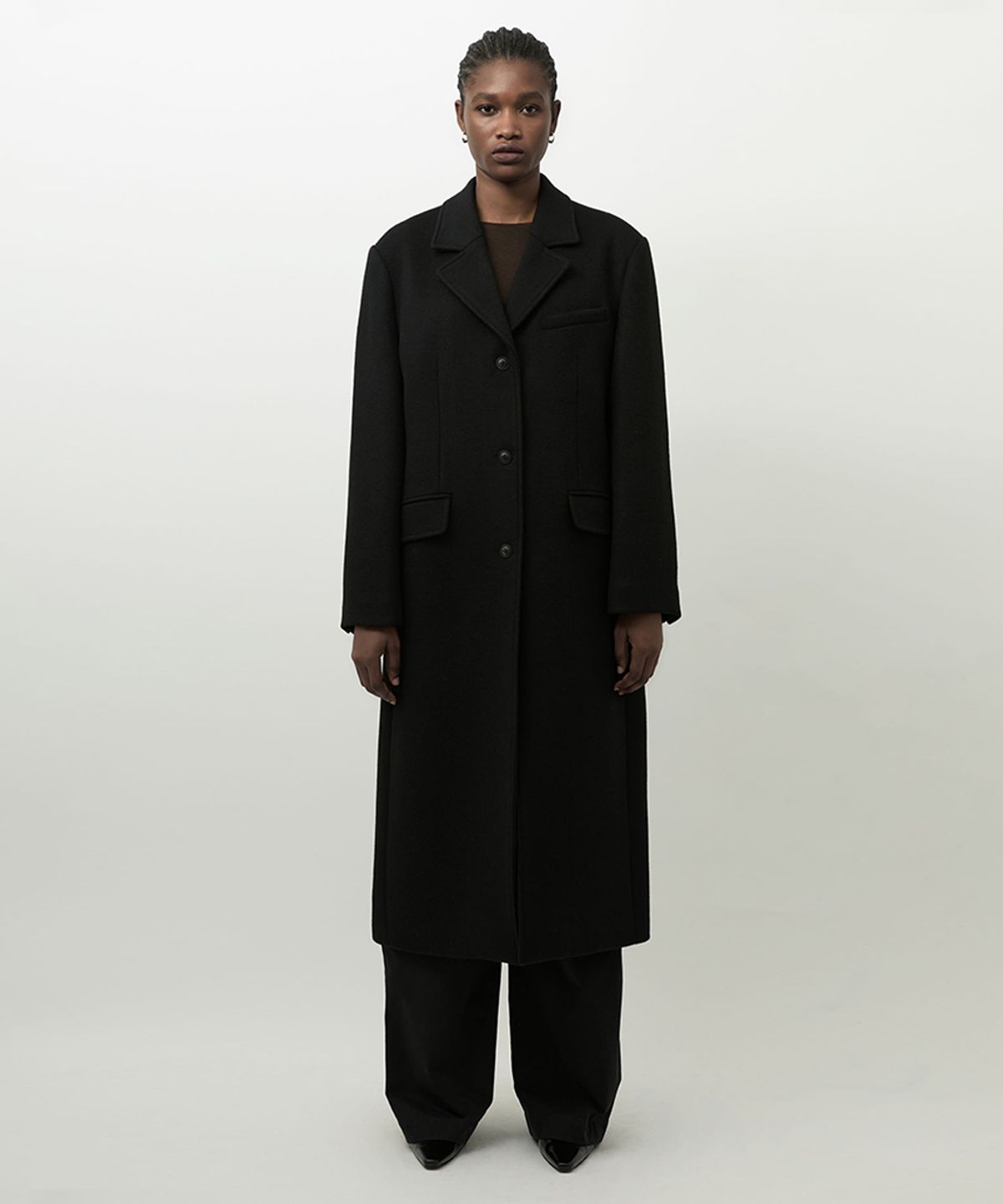 러프사이드 화이트라벨(ROUGH SIDE WHITE LABEL) Chesterfield Coat Crow