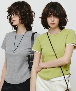 [2PACK] 에센셜 라운드넥 반팔 티셔츠