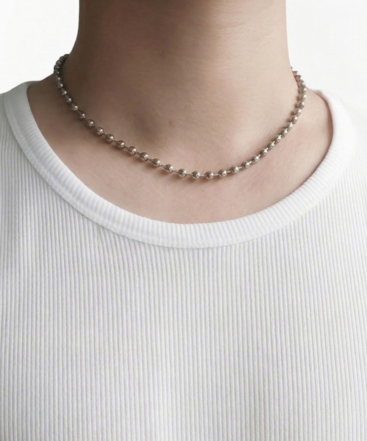 베이스클레프(BASSCLEF) 남자 비즈 목걸이 써지컬 스틸 CLEF BEADS NEC