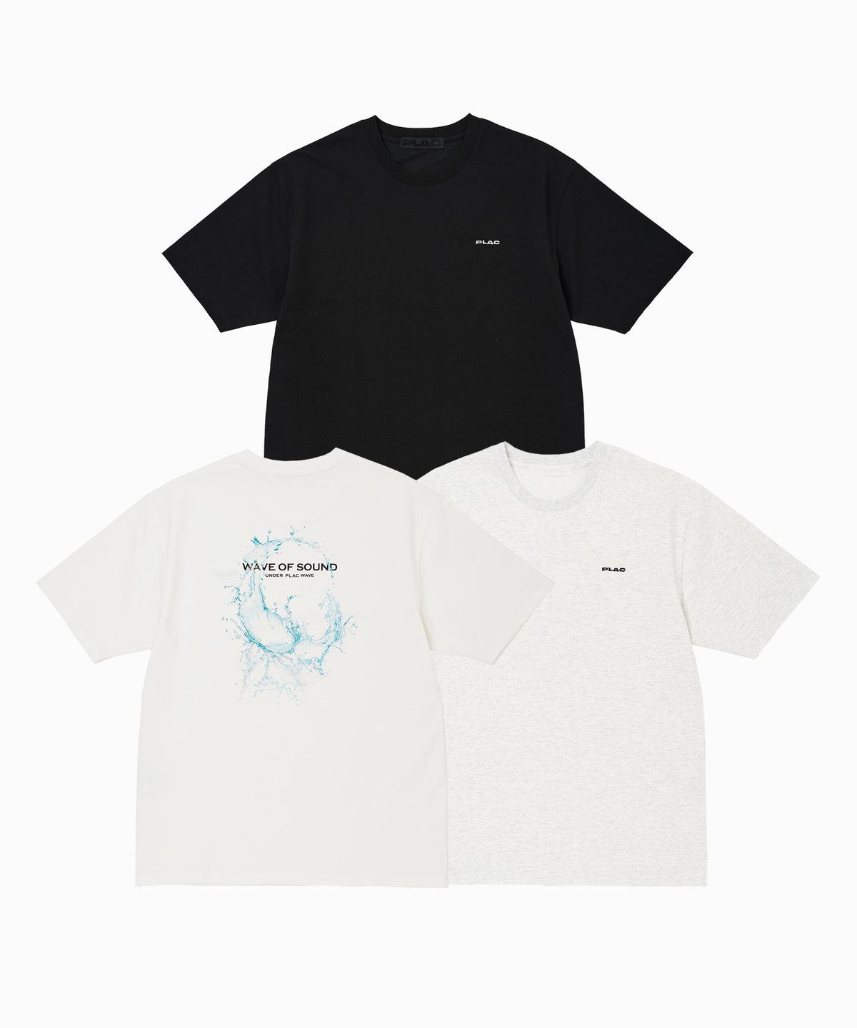플랙(PLAC) 웨이브 오브 사운드 반팔 그래픽 티셔츠_3colors