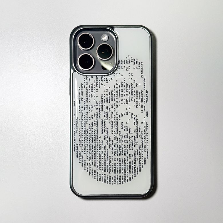 NTA Spiral Shellis_ASCII CORE_005 Phone Case (SV_White/Black)