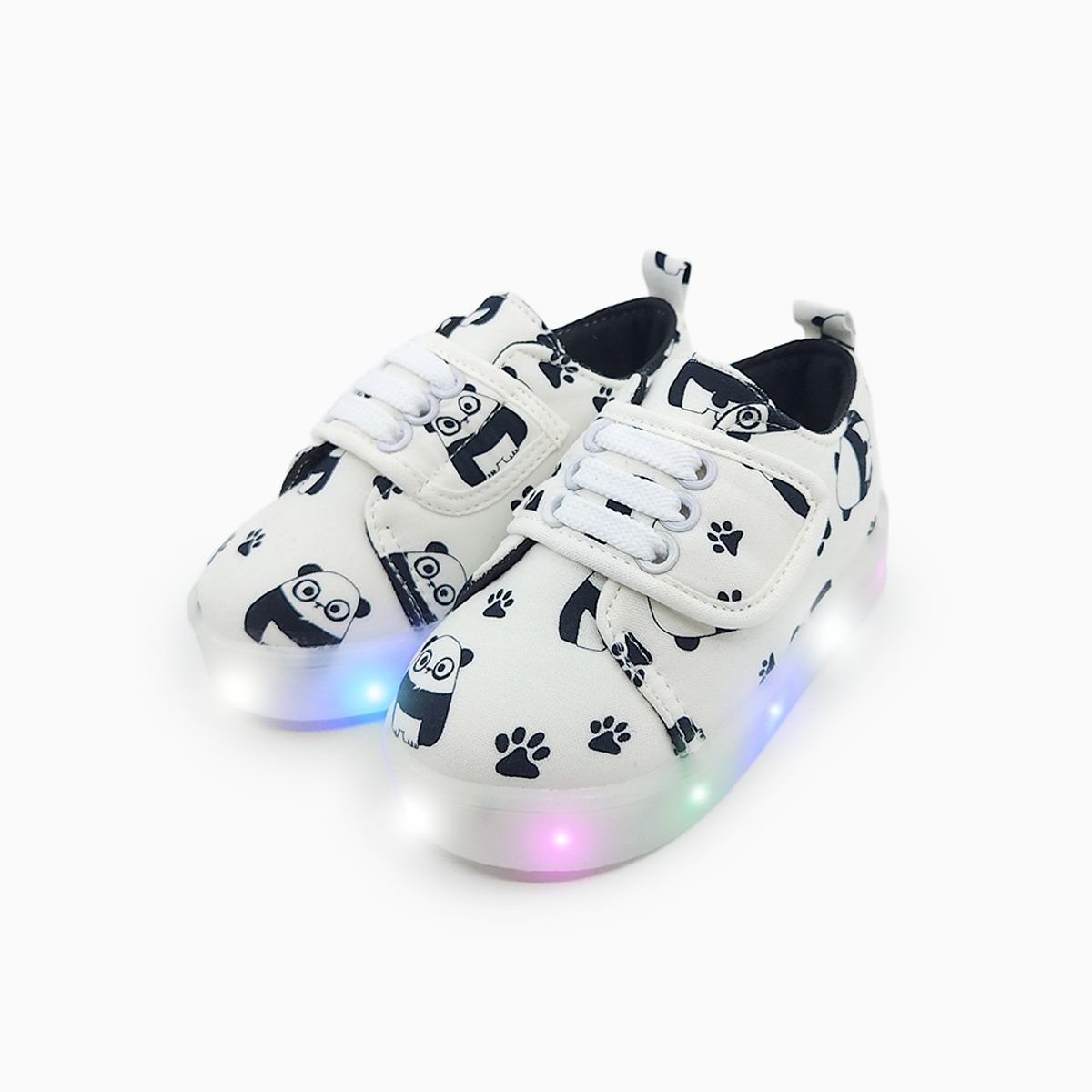 베이비솔(BABYSOLE) 퐁퐁팬더 LED운동화 화이트