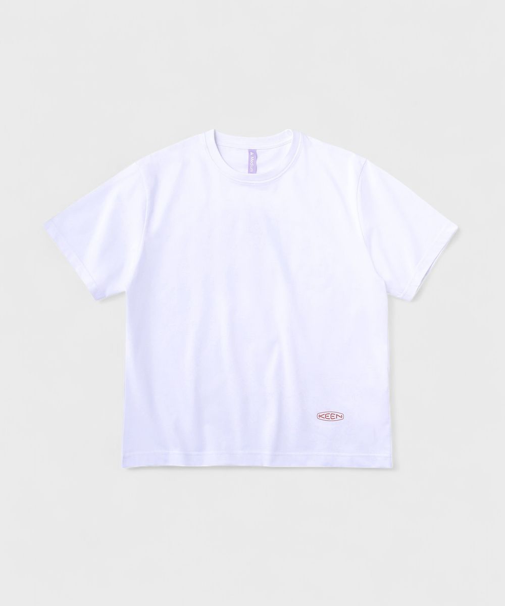 OC/RP 후드 로고 남여공용 티셔츠 WS WHITE