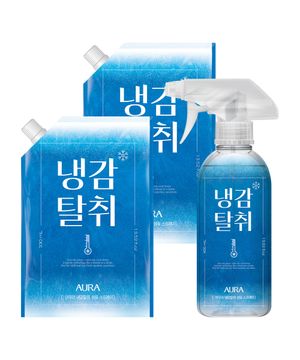 냉감탈취 쿨링 스프레이 섬유 탈취제 400mL + 리필 330mL x 2개