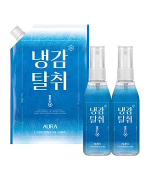 냉감탈취 쿨링 스프레이 섬유 탈취제 100mL x 2개 + 리필 330mL