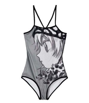 YB X Oliwa Mono Face Graphic Swimsuit