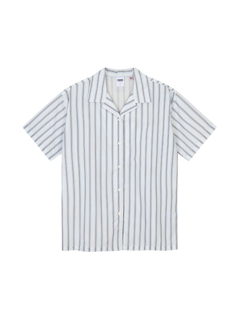 W STRIPE VACANCE SHIRTS (BROWN)
