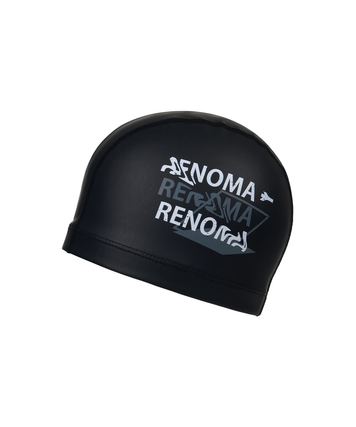 레노마수영복(RENOMASWIM) 용품 성인 웨이브 텍스트 PU 수모 블랙 RO-RC2F003-BK