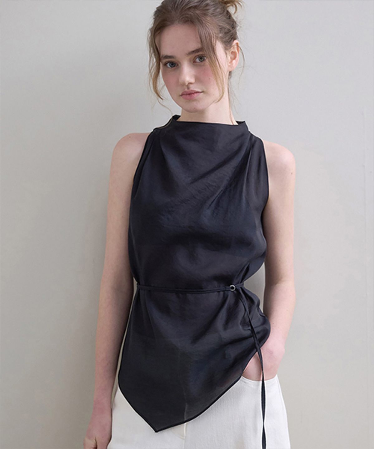 디애니(THE ANY) Drape See-Through Blouse