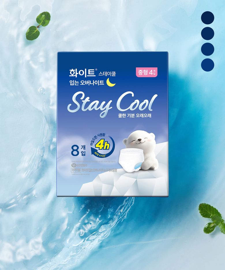스테이쿨 입는오버나이트 중/대 x4팩