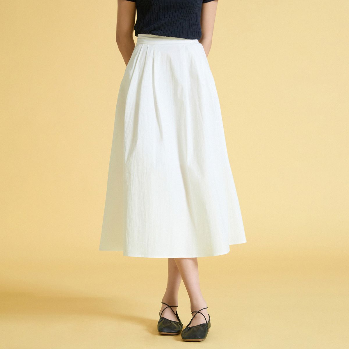 미쏘(MIXXO) 코튼 롱 스커트_MIWWHF414G