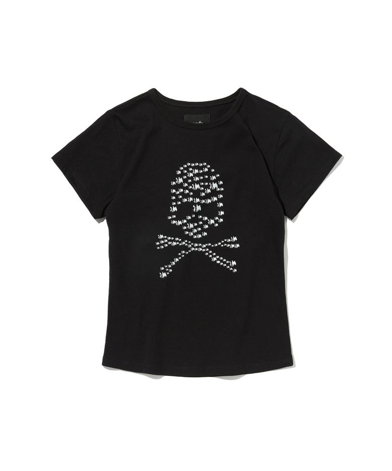 ALBINO SKULL CROP TEE [BLACK]