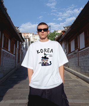 OHPxHARMONIA 까치와 조선호랑이 세미오버 반팔티