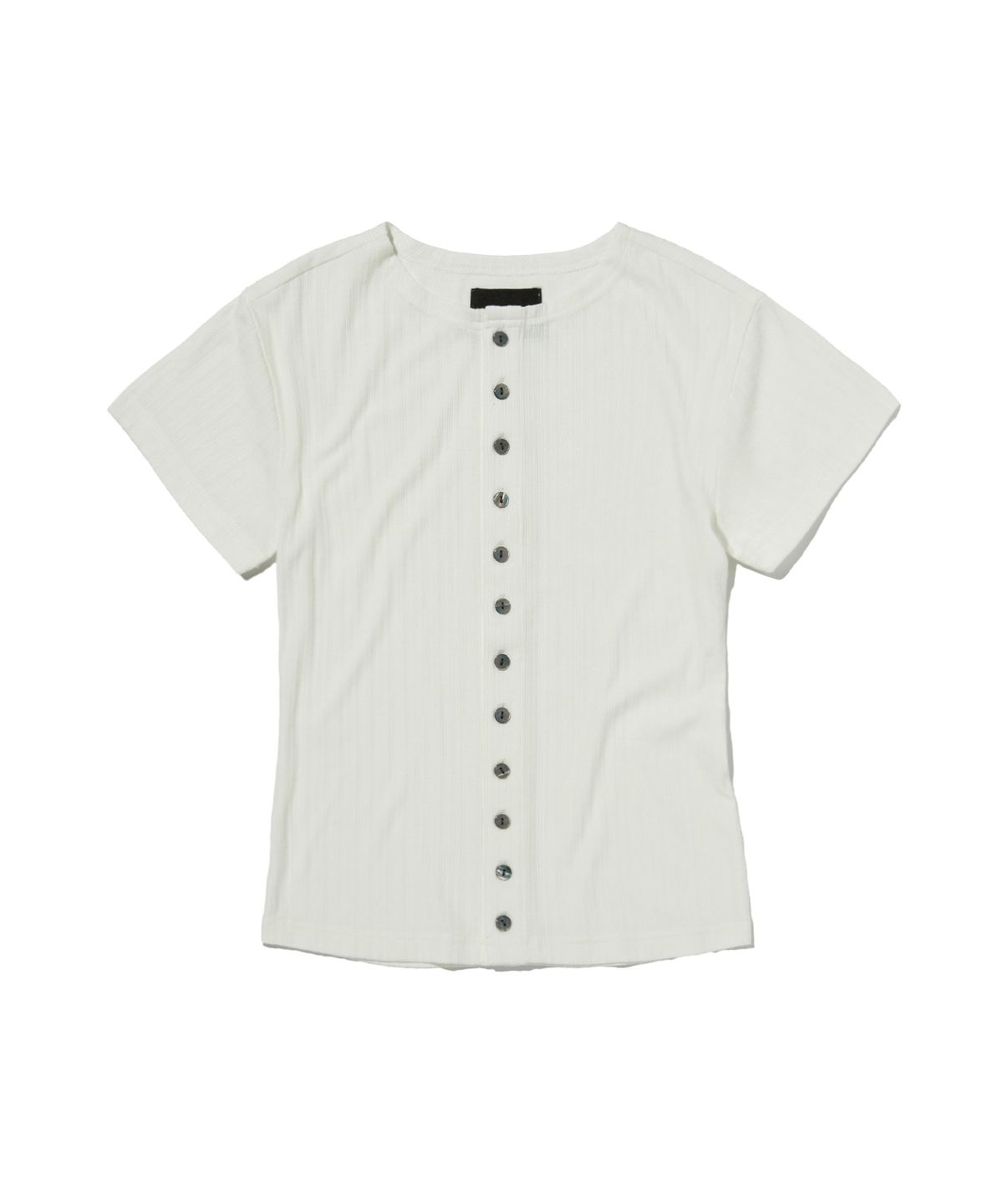 스웨이드(SUADE) BUTTON CROP TEE [IVORY]