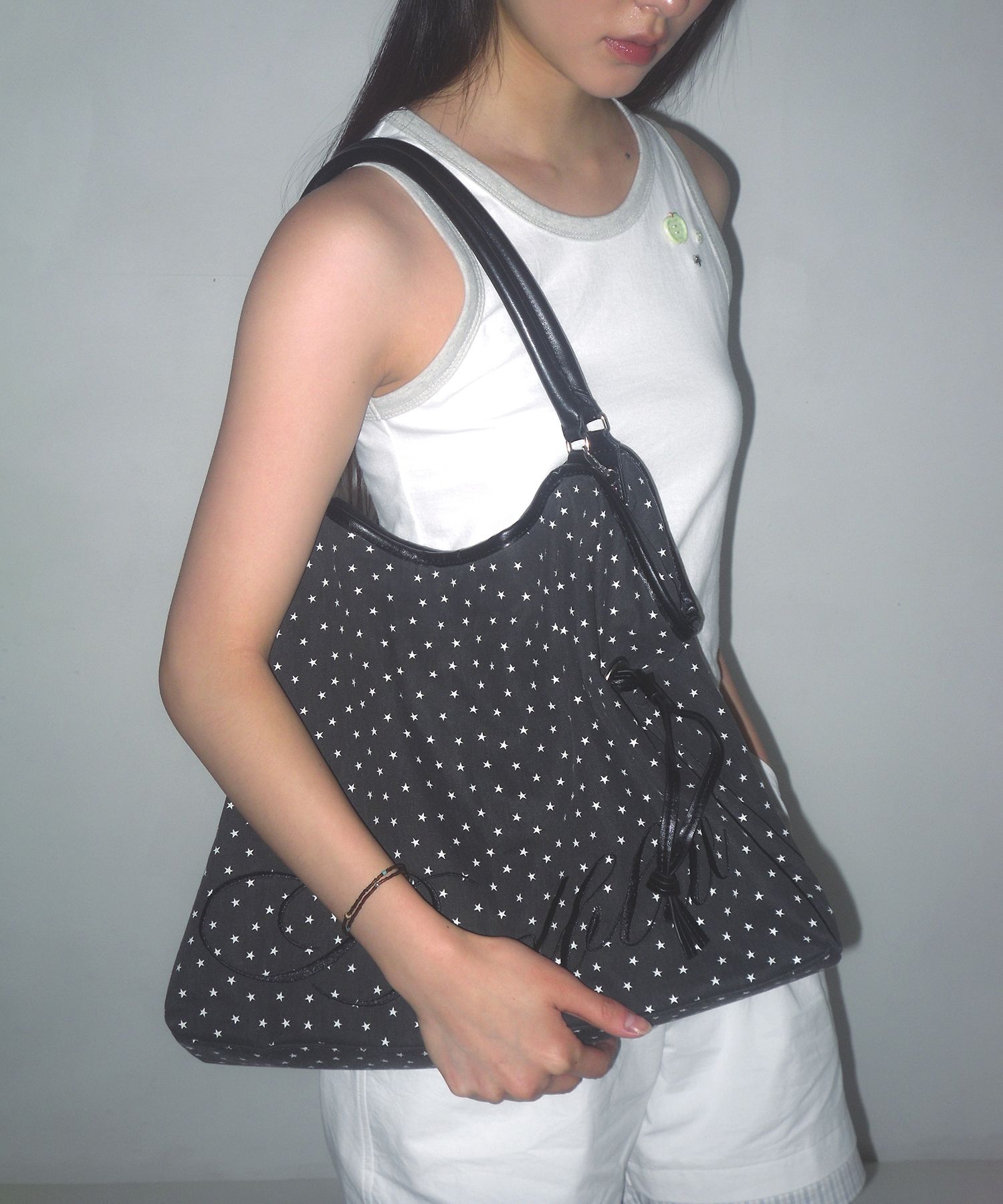 MUSINSA | BADBLUE Star Dimsum Tote Bag Charcoal