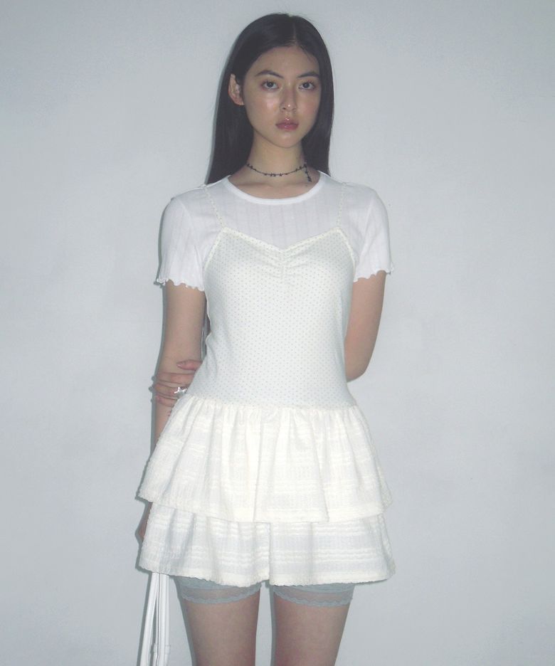 Dot Garden Dress Ivory