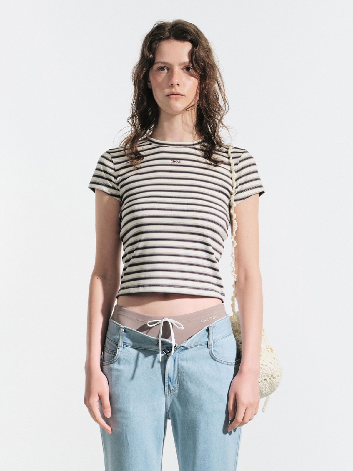 그로브(GROVE) JULIAN STRIPE T-SHIRT (CREAM)