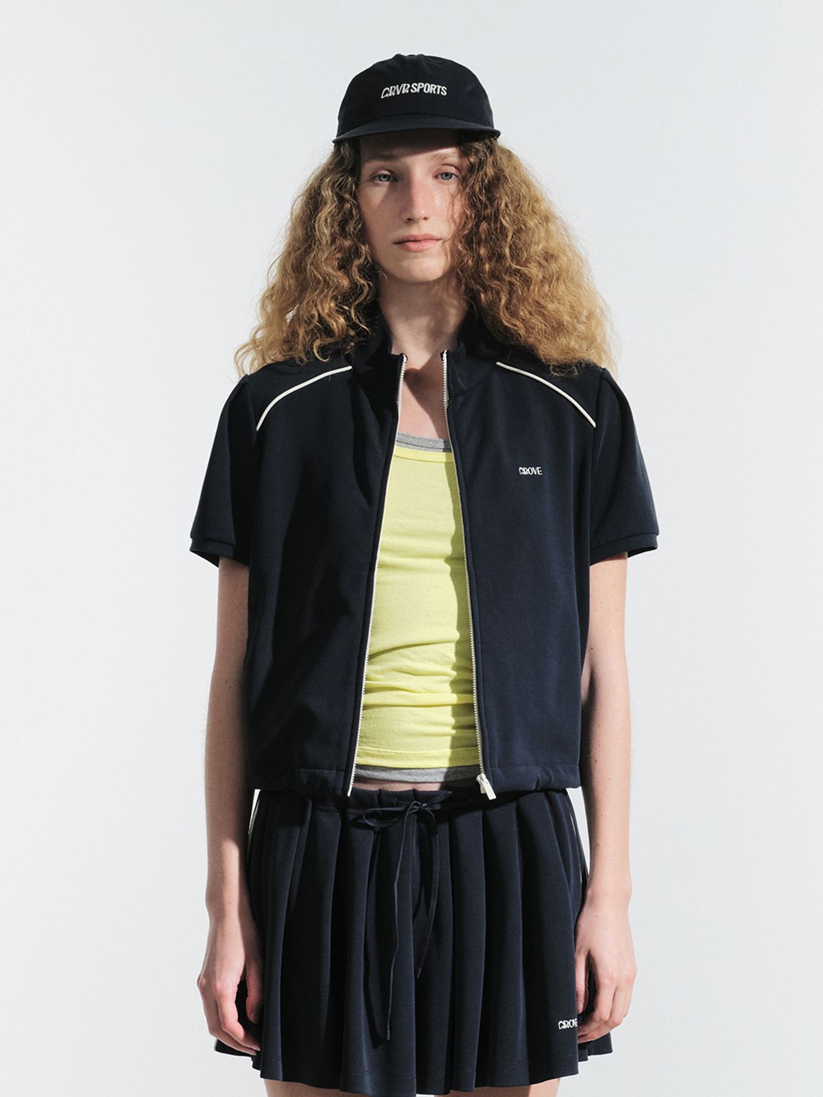 그로브(GROVE) MIST ZIP-UP JUMPER (NAVY)