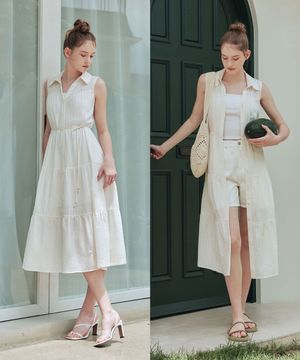 [나시ver.] 소프트 셔츠 원피스 / 아이보리