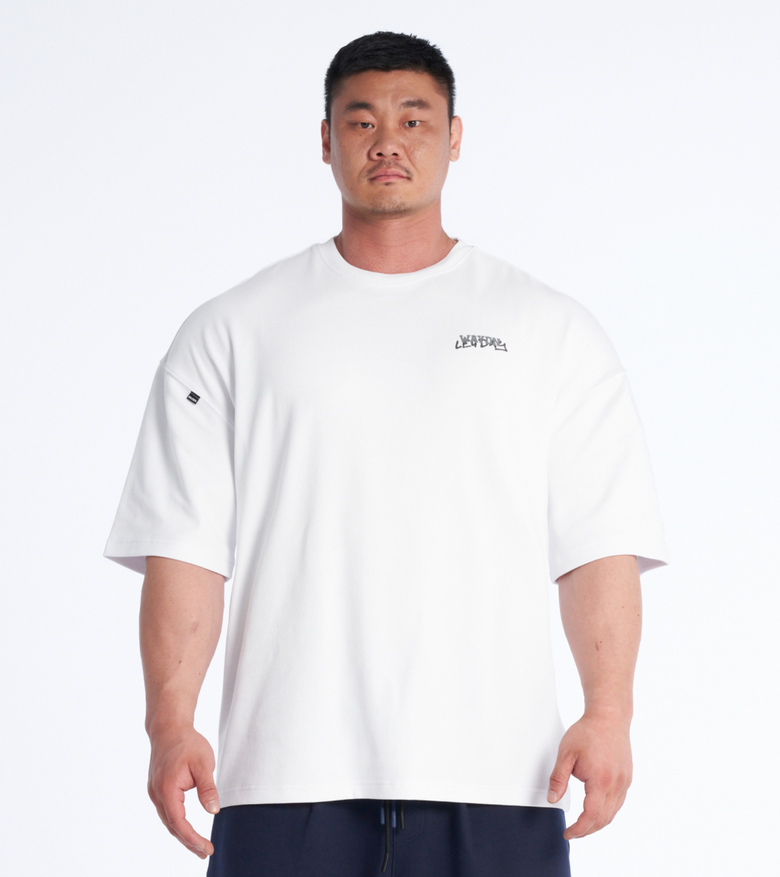 스킵 레그 데이 숏 슬리브 화이트