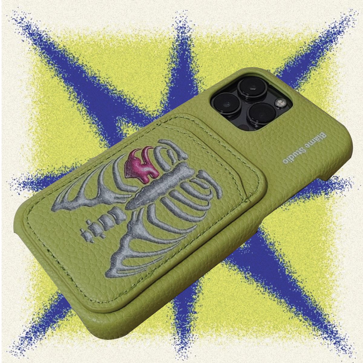블레임 스튜디오(BLAMESTUDIO) Green Skull Leather case