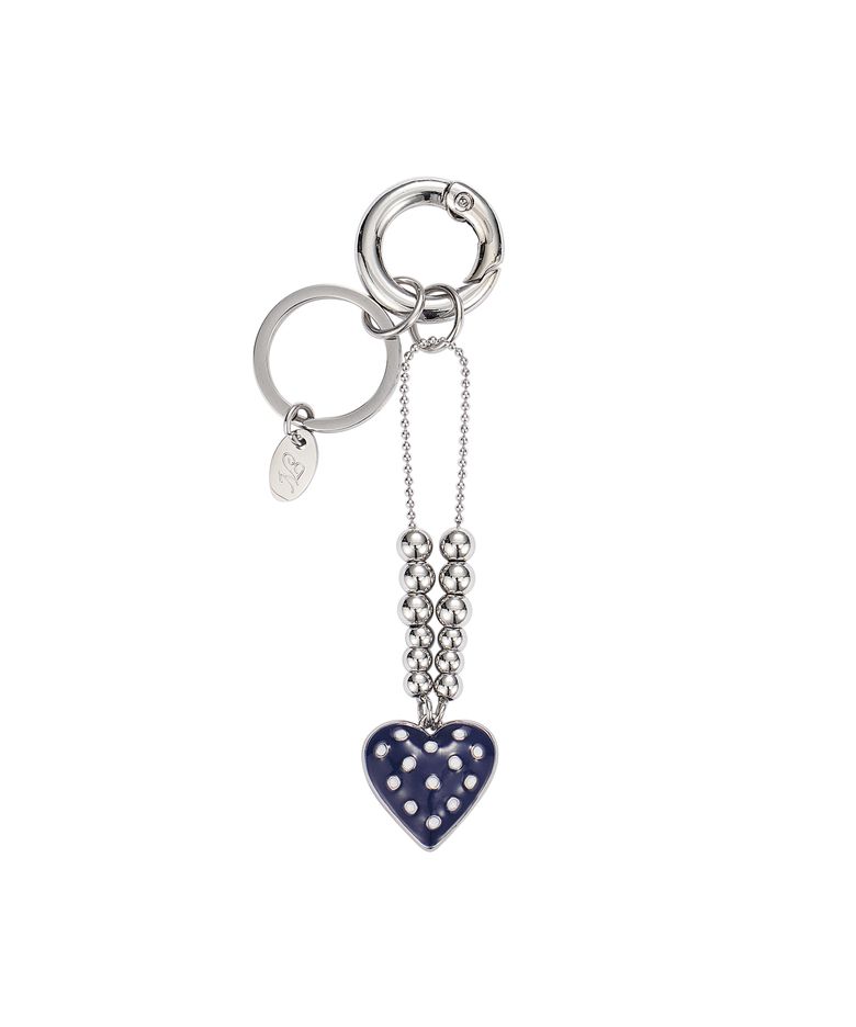 dot heart keyring-navy