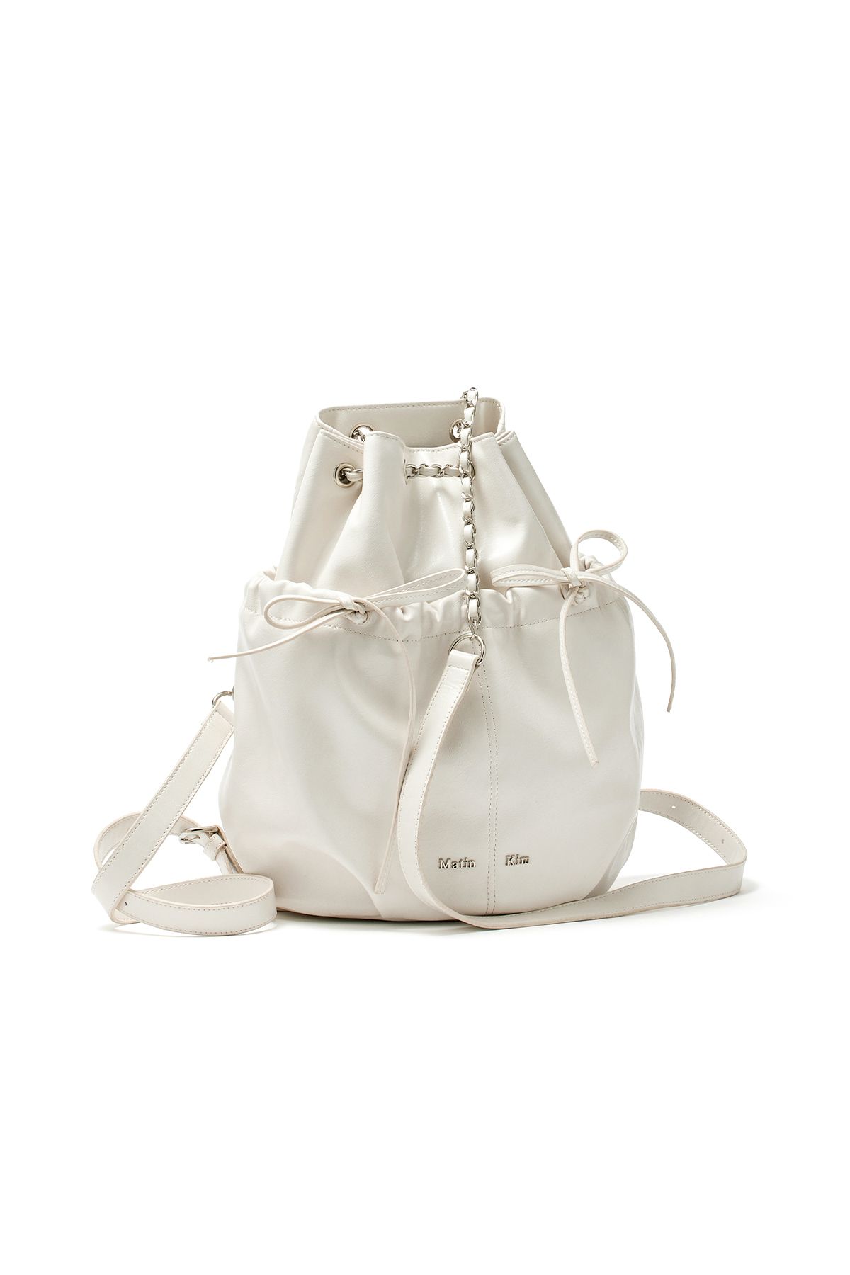 MUSINSA | MATIN KIM DRAW STRING RIBBON BACK PACK IN IVORY