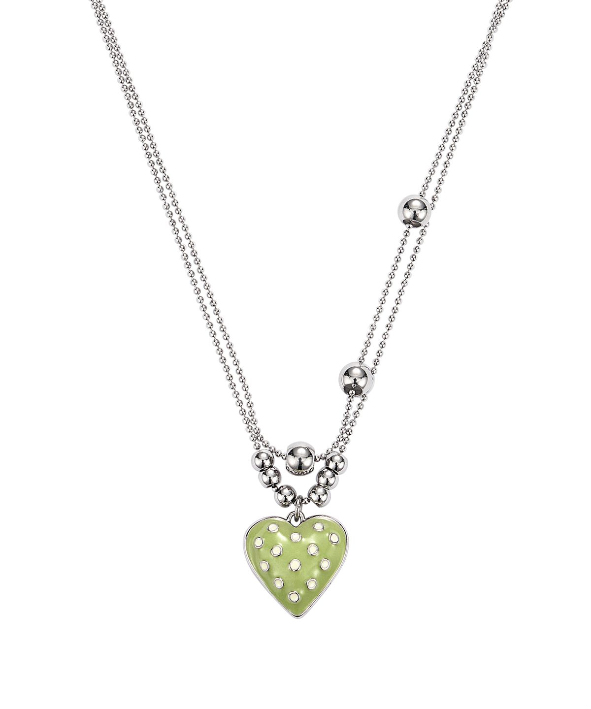 엔프프(NFF) dot heart necklace-olive