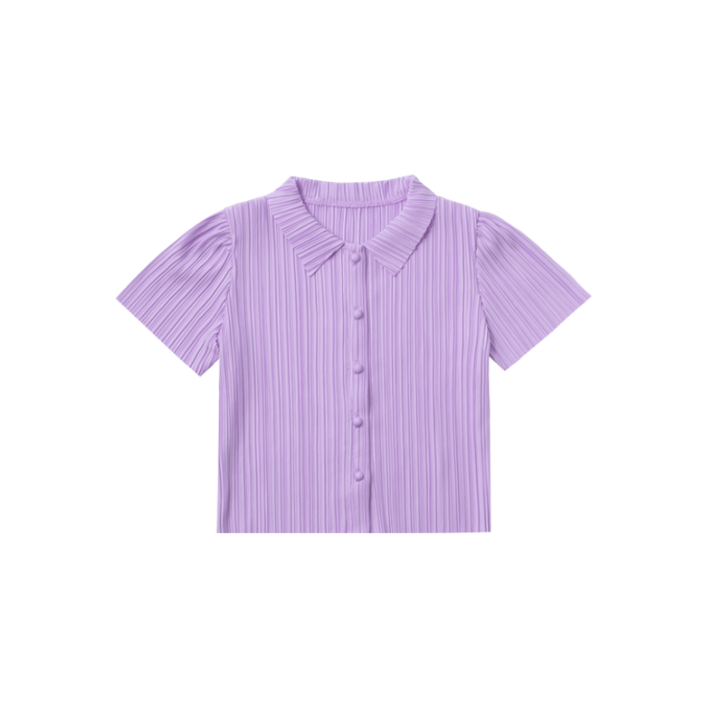 Clair Summer Blouse in Pleats (Iris Purple)_여아용 플리츠 블라우스