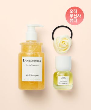 [프레쉬모먼트 라인/쇼핑백증정] 퍼퓸 헤어 샴푸 300ml + 퍼퓸 헤어에센스 30ml + 로즈 헤어타이