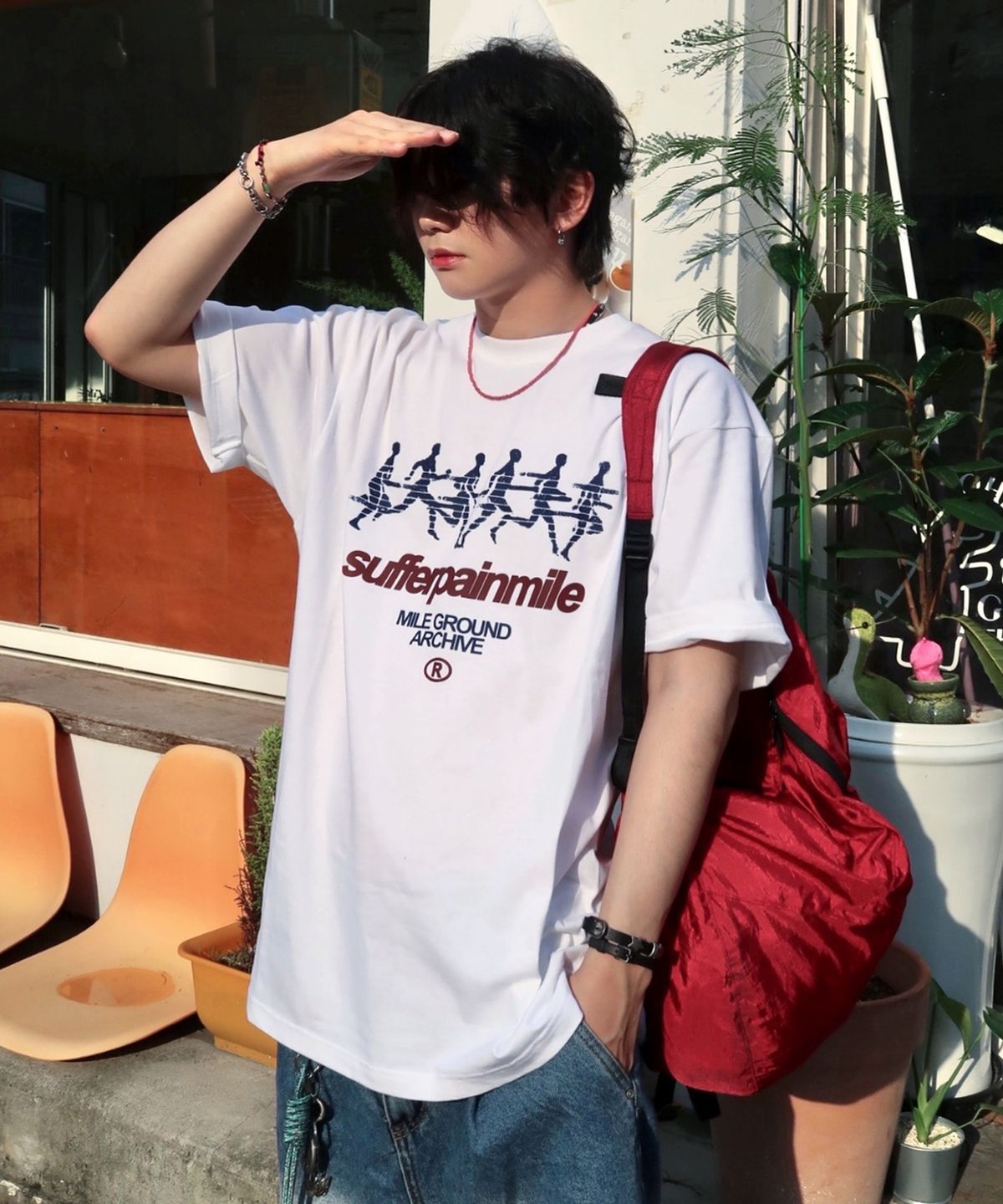 더마일(THEMILE) SUFFERPAIN MILE CREW [WHITE]