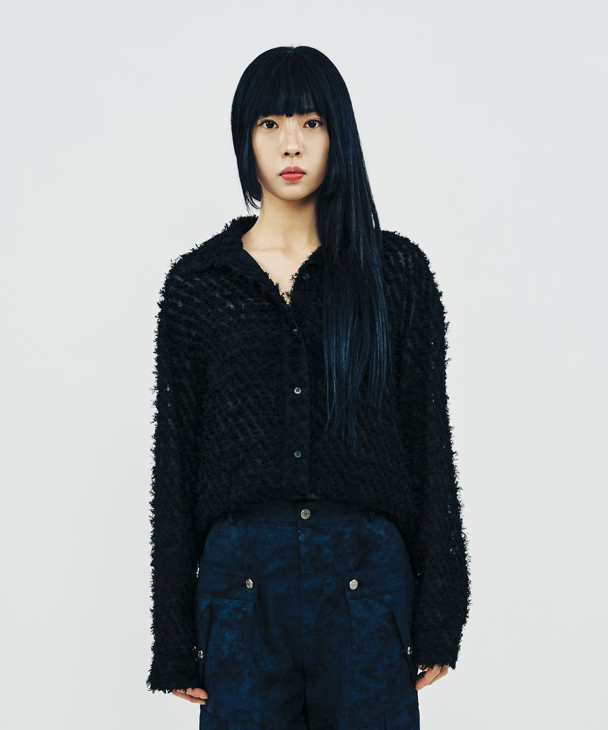페노메논시퍼(PHENOMENON SEEPER) TASSEL FLY SHIRT_BK