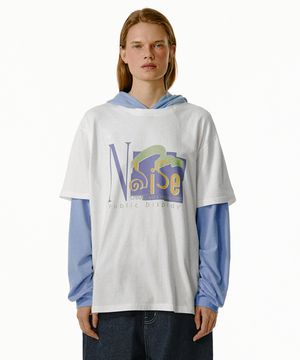 Noise Layered Hooded Tee White