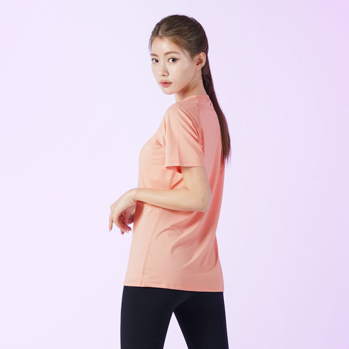 스컬피그(SKULLPIG) SWT25048-04 에어 메쉬 티셔츠 피치핑크