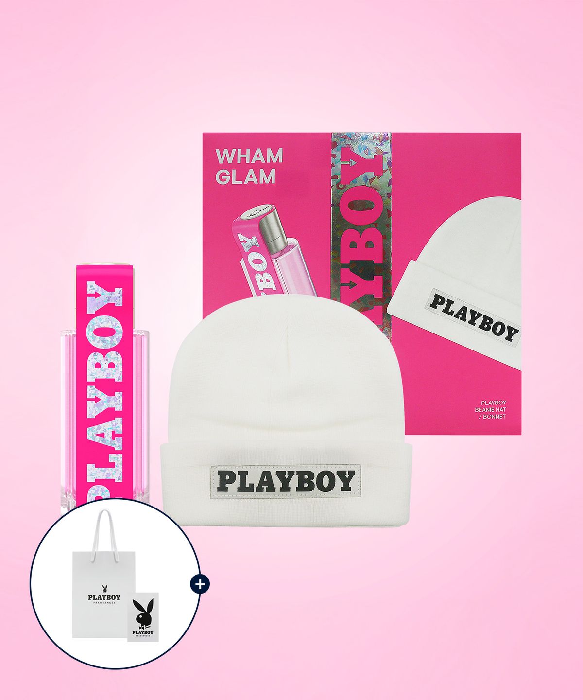 플레이보이 퍼퓸(PLAYBOY PERFUME) 왬글램 EDT 40ML+모자 기프트 세트