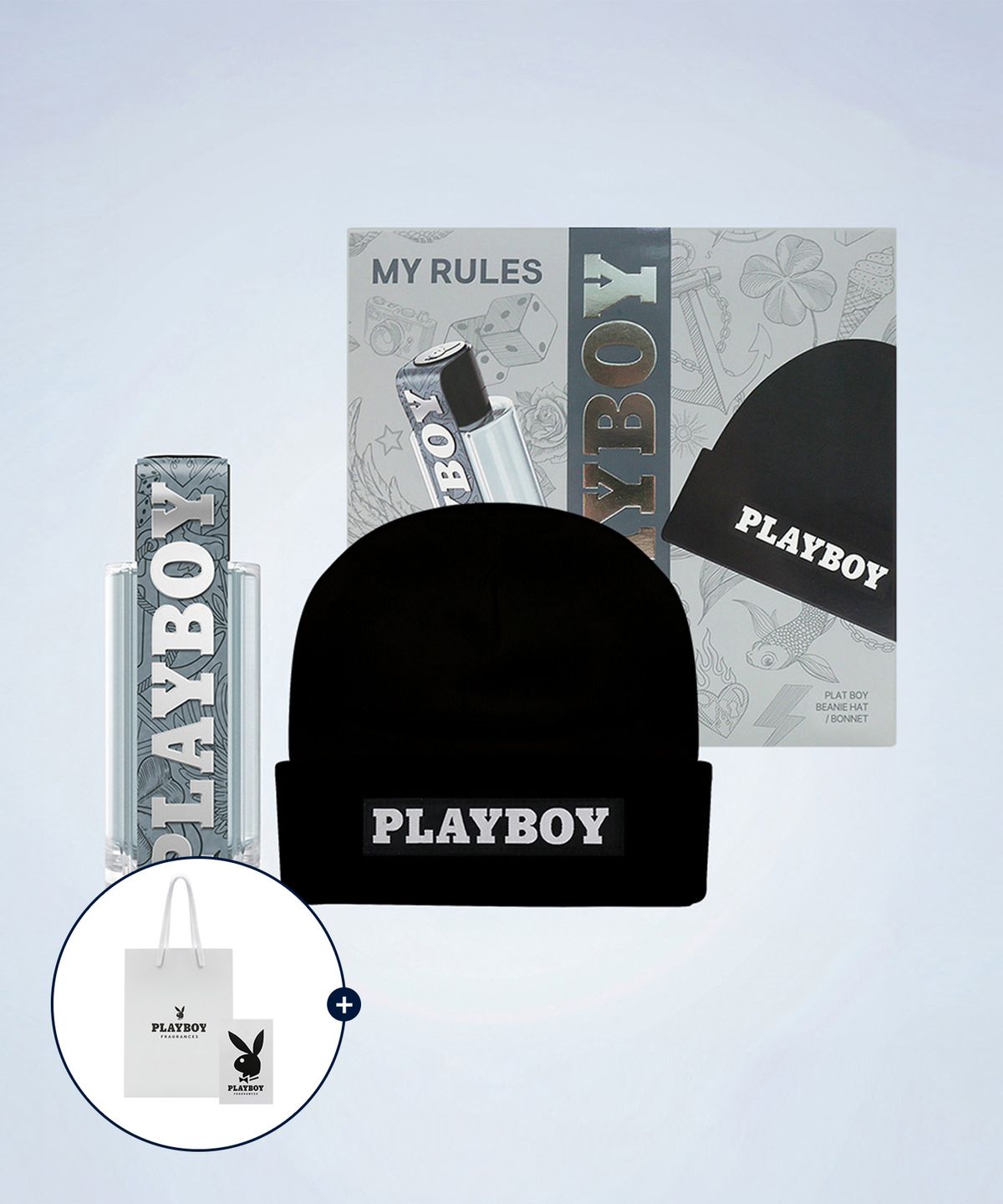 플레이보이 퍼퓸(PLAYBOY PERFUME) 마이 룰스 EDT 60ML+모자 기프트 세트